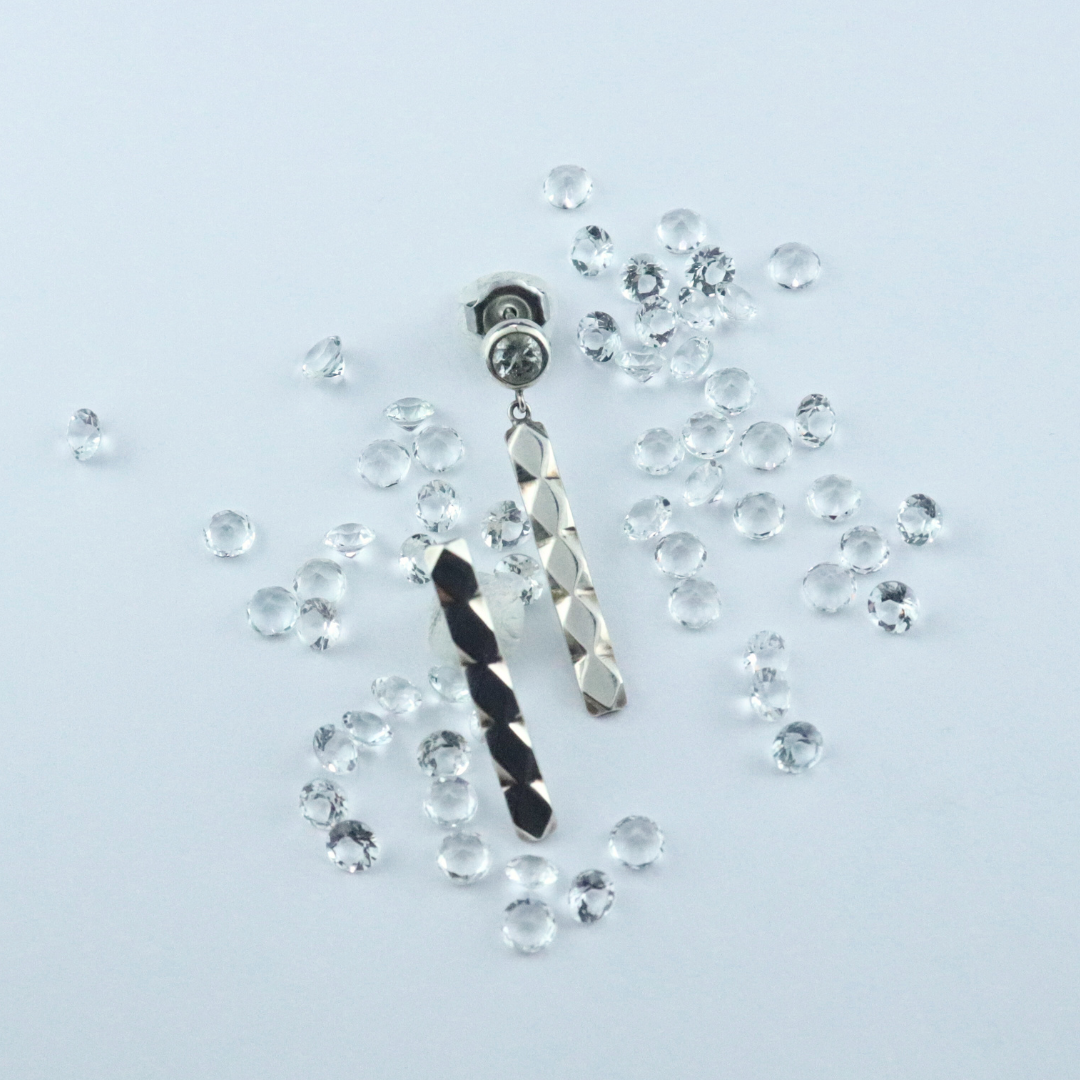 Asanoha bar earring/ Pt900