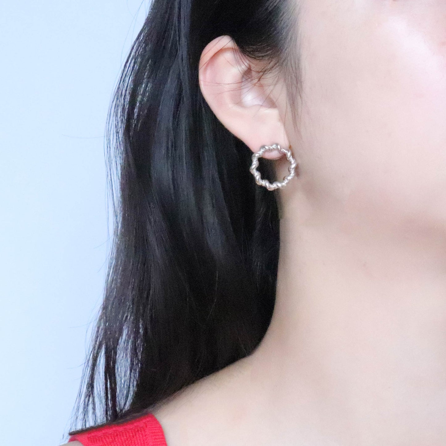 Shimenawa earrings / Sterling silver