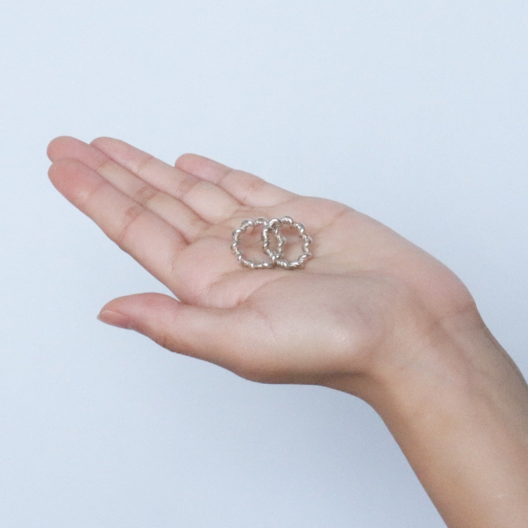 Shimenawa earrings / Sterling silver