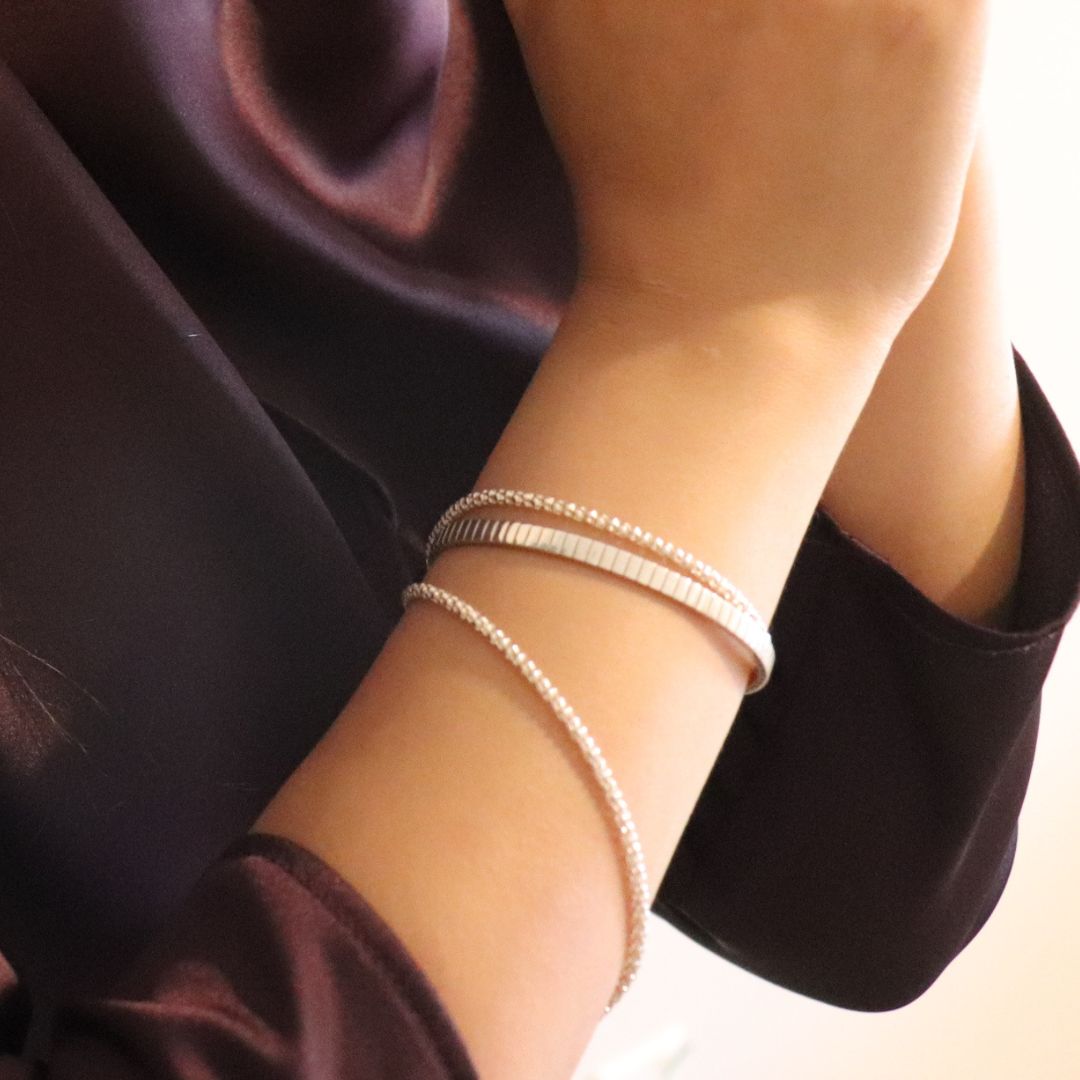 Steps bangle /  Sterling silver