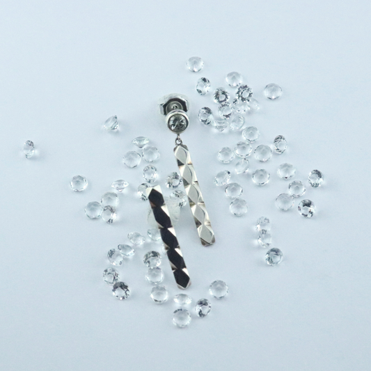 Asanoha bar earring/ Pt900
